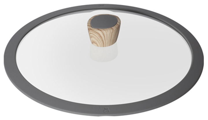 Изображение товара Стеклянная крышка Nadoba MINERALICA 24 см с силиконовым ободом и ручкой софт-тач