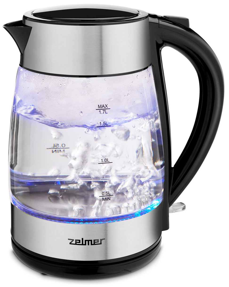 Изображение товара Электрический чайник Zelmer ZCK8011 1.7 л 2200 Вт стекло серебристый