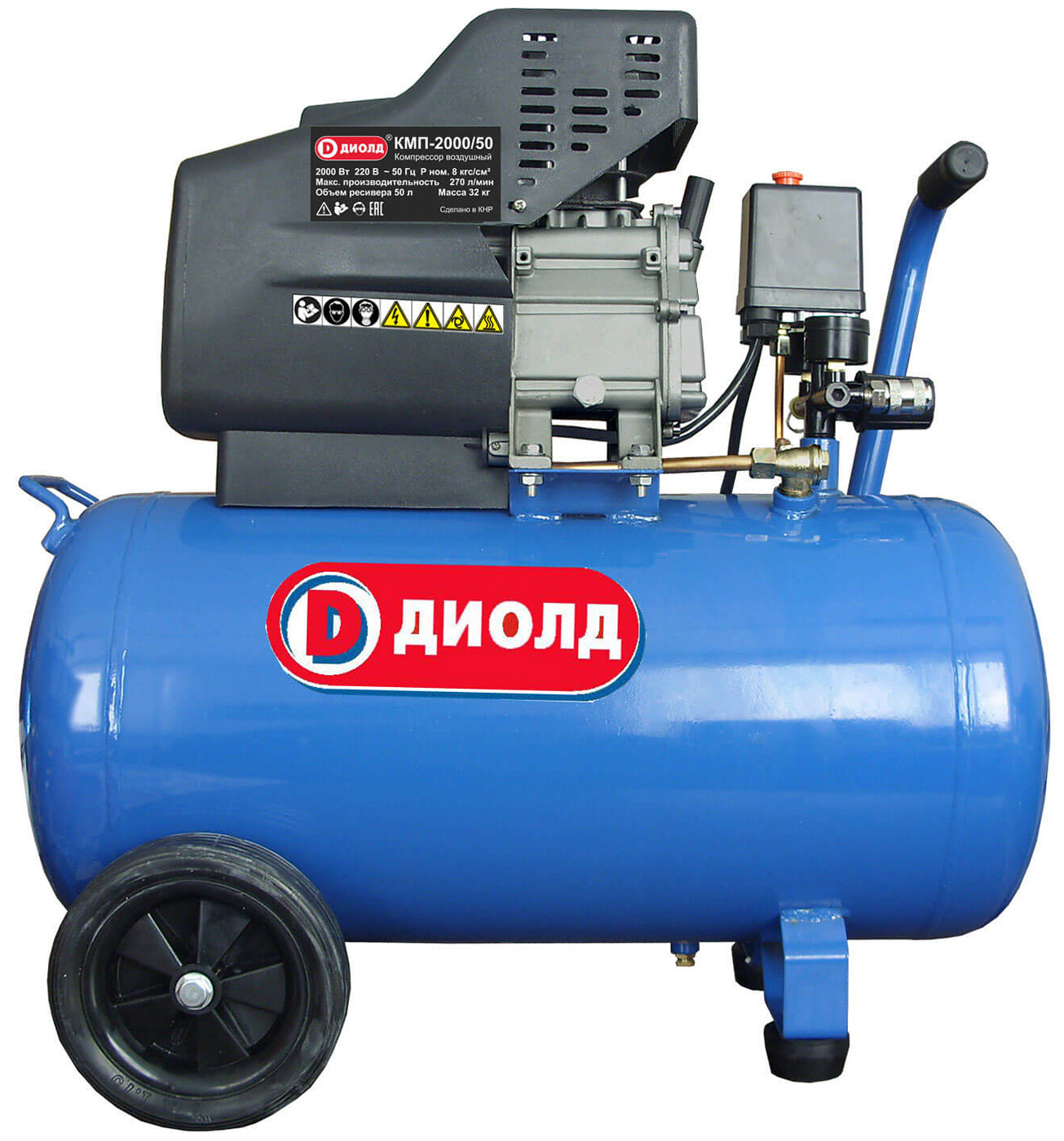 Изображение товара Компрессор Диолд КМП-2000/50 поршневой масляный 270 л/мин 8 бар
