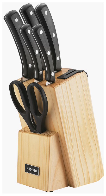 Изображение товара Набор из 5 кухонных ножей и блока для ножей с ножеточкой Nadoba HELGA, 723016