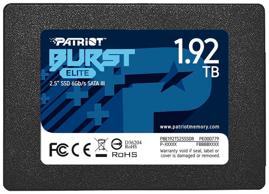 Изображение товара SSD Patriot Memory Burst Elite 2.5 1920 Гб SATA III надежный быстродействующий накопитель