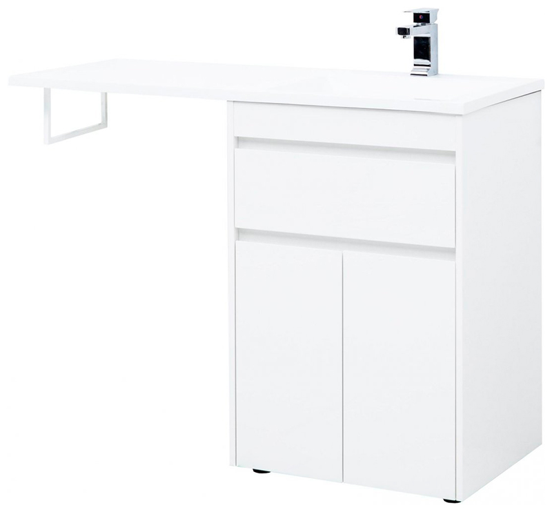 Изображение товара Тумба под раковину Aquanet Токио 58 белая с 1 ящиком и 2 дверцами