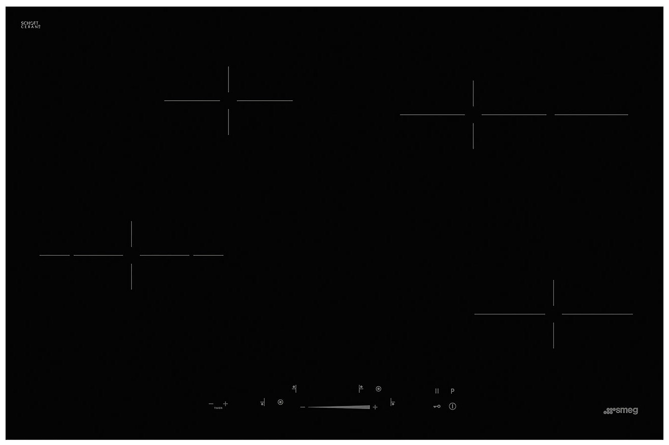 Изображение товара Электрическая варочная панель Smeg SE484EMTD с 4 конфорками и сенсорным управлением