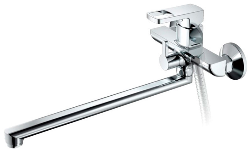 Изображение товара Смеситель для ванны Haiba HB176 хром однорычажный с душевым гарнитуром