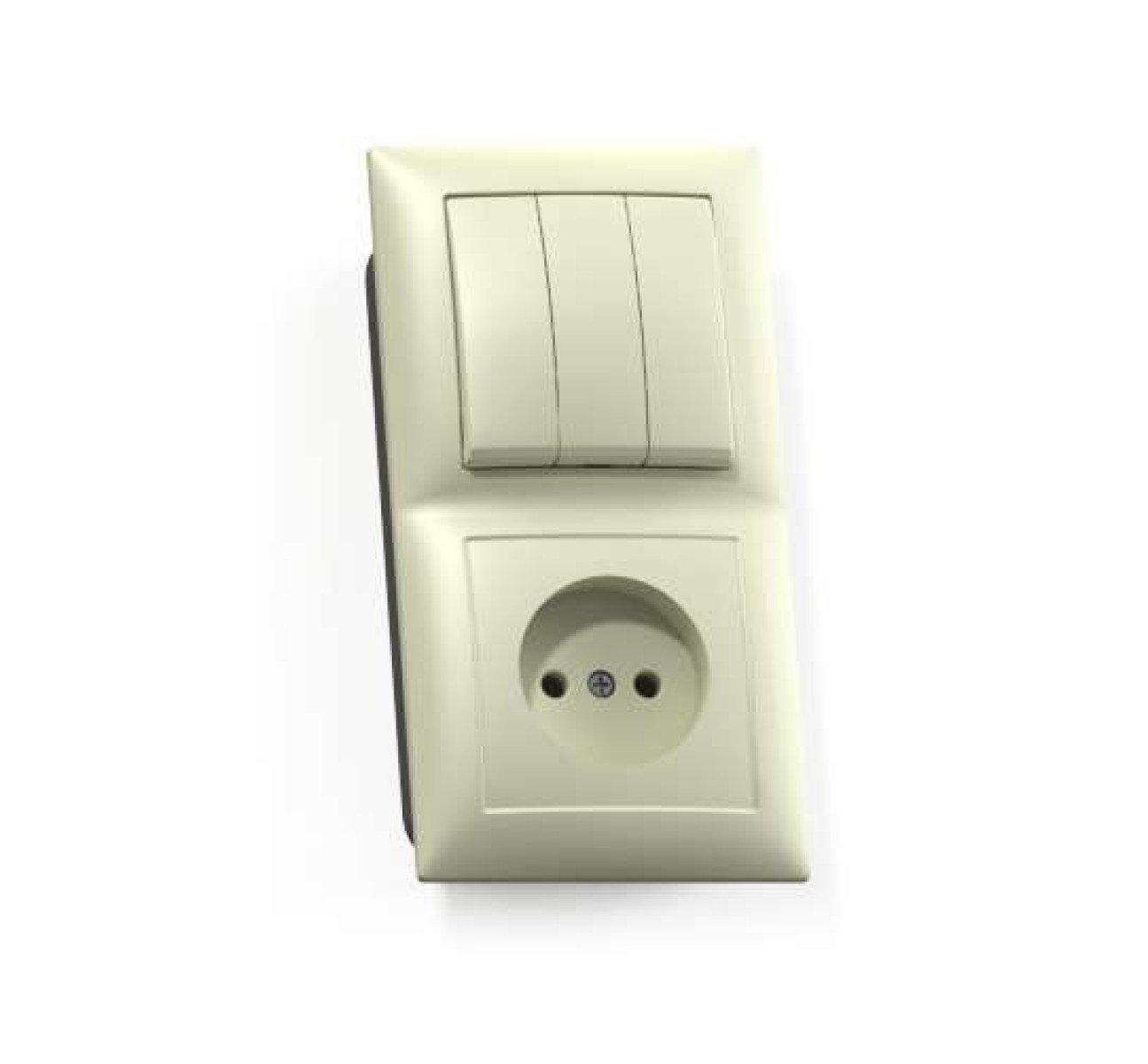 Изображение товара Блок комбинированный Кунцево-Электро БКВР-410 Селена 1 розетка выключатель скрытая установка