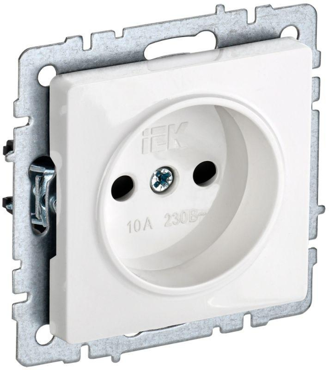 Изображение товара Розетки IEK Розетка BRITE РС10-1-0-БрБ 10А без заземл. без защ. шторок бел.
