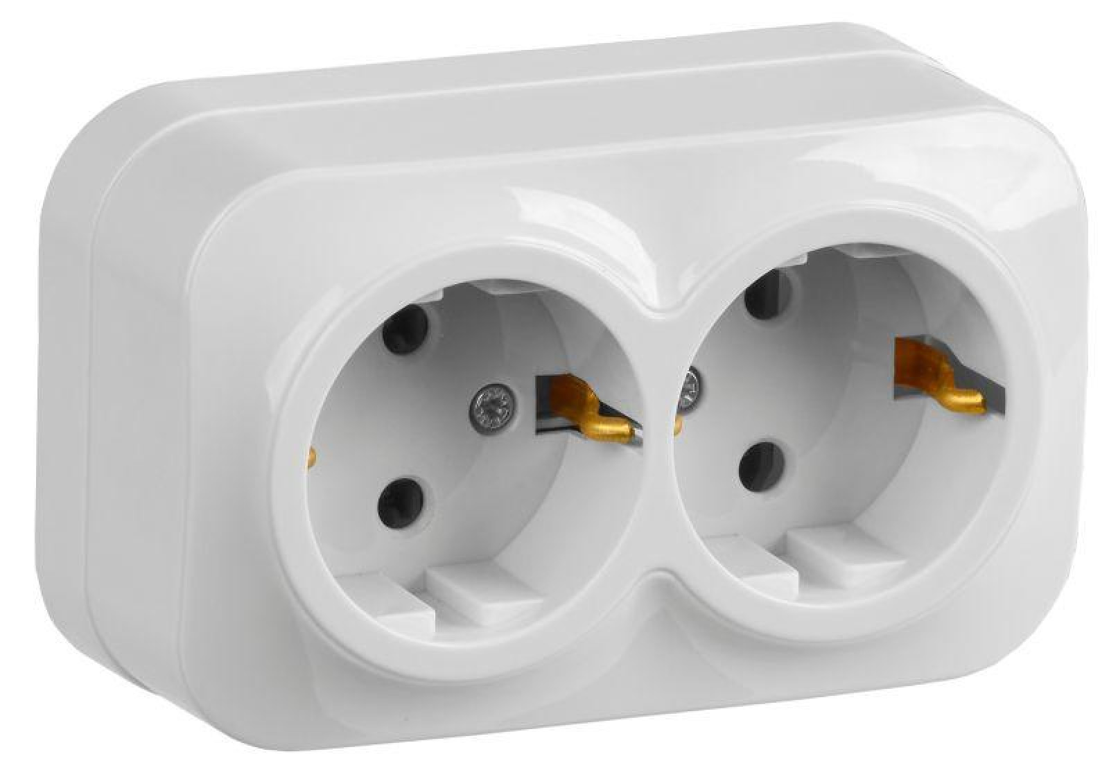 Изображение товара Розетка IEK РС22-3-ХБ 2-гнездная с заземлением IP20 16А