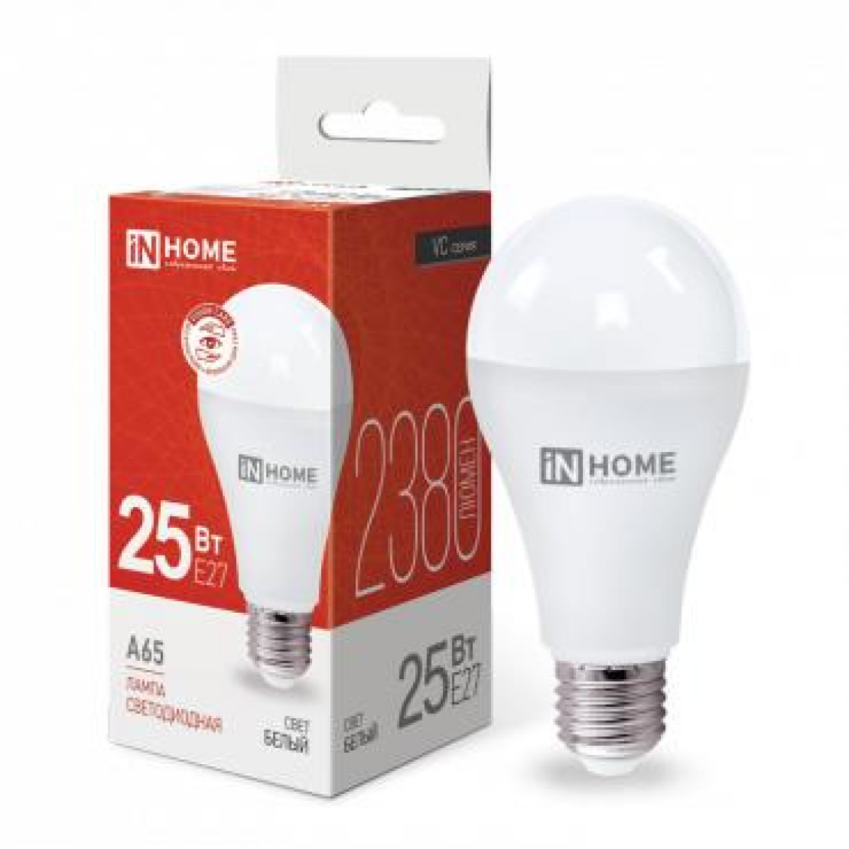 Изображение товара Лампа светодиодная In Home LED-A65-VC, 25 Вт, 4000К, нейтр. бел., E27, 2380лм, 230 В