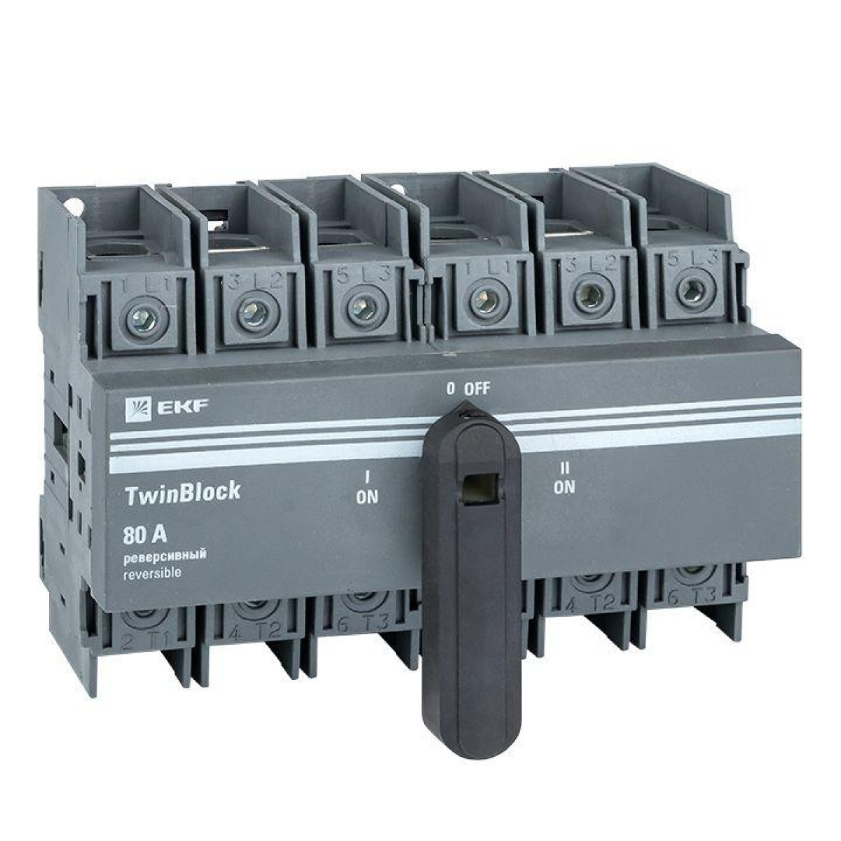 Изображение товара Низковольтный реверсивный рубильник 3p 80А EKF TwinBlock