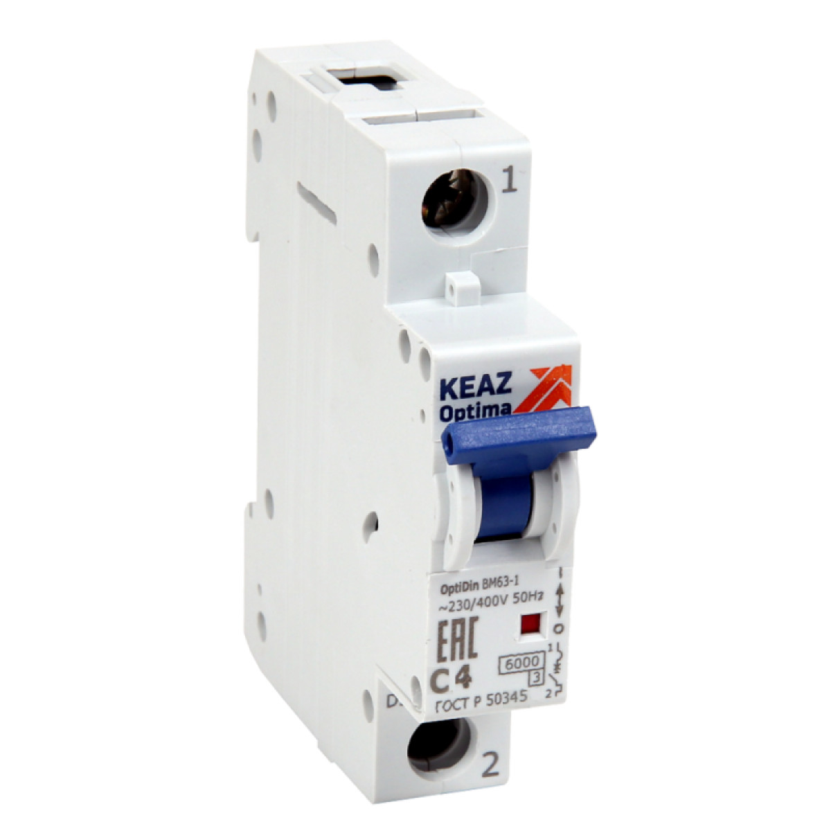 Изображение товара Низковольтное и промышленное электрооборудование КЭАЗ Выключатель автоматический модульный 1п C 40А 6кА OptiDin BM63-1C40-УХЛ3