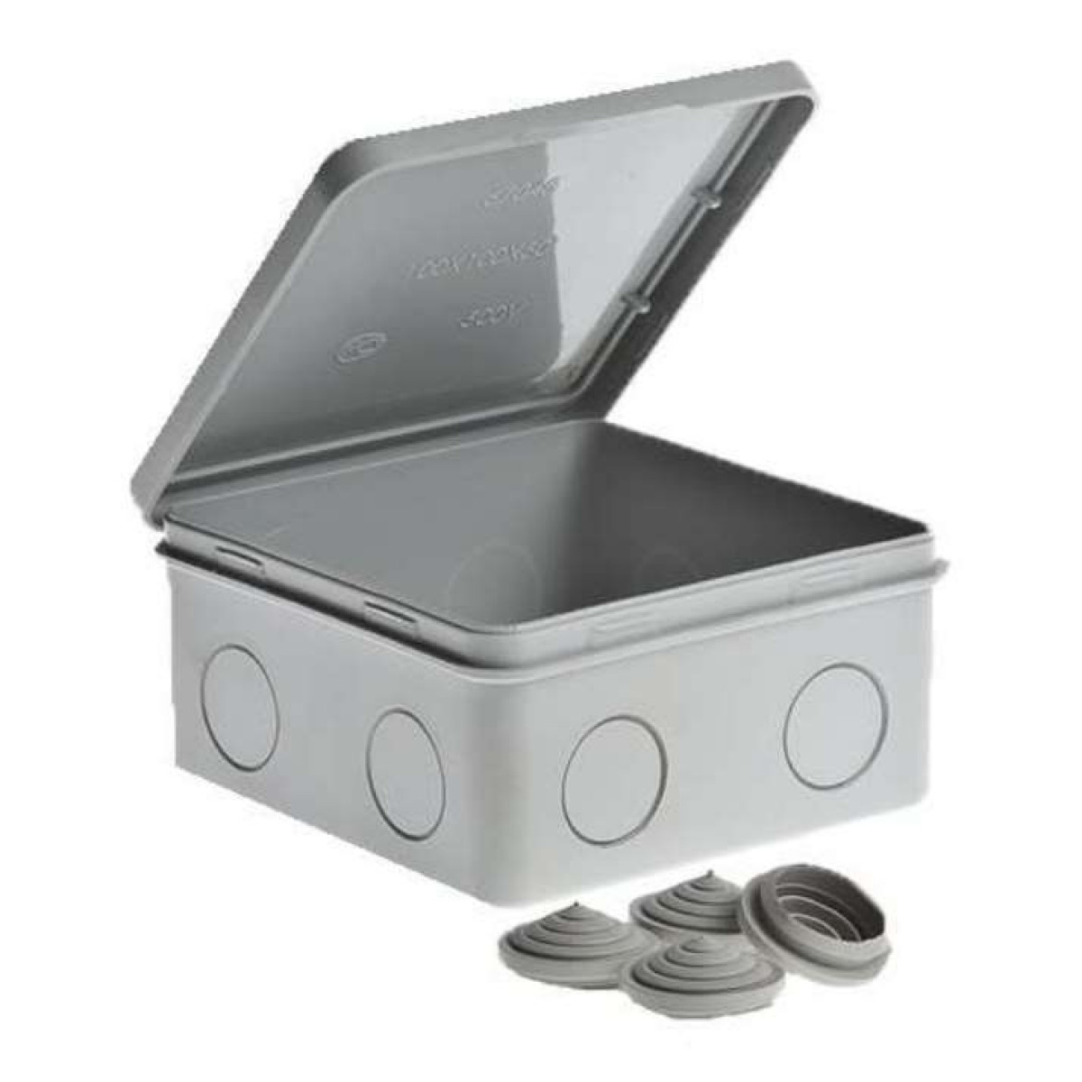 Изображение товара Изделия для электромонтажа Ruvinil Коробка ОП Тусо 100х100х50мм IP54 откидная крышка