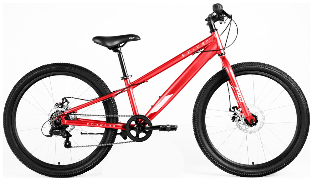 Велосипед Forward SPIKE 24 D 24 7 ск. рост. 11) 2023 красный/белый IB3F47133XRDXWH жидкость для обслуживания велосипеда подвеска для горного велосипеда масло для вилки антикоррозийная цепь смазка для вилки mtb 60 мл
