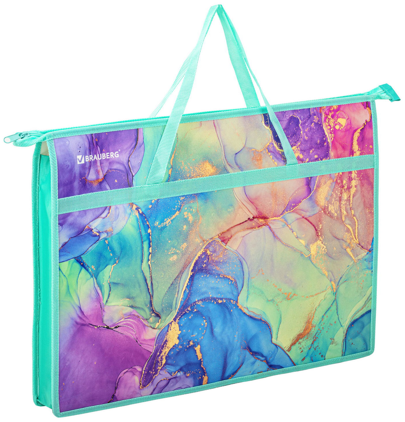 Изображение товара Папка для рисунков и чертежей с ручками Brauberg А3 пластик молния сверху 271435