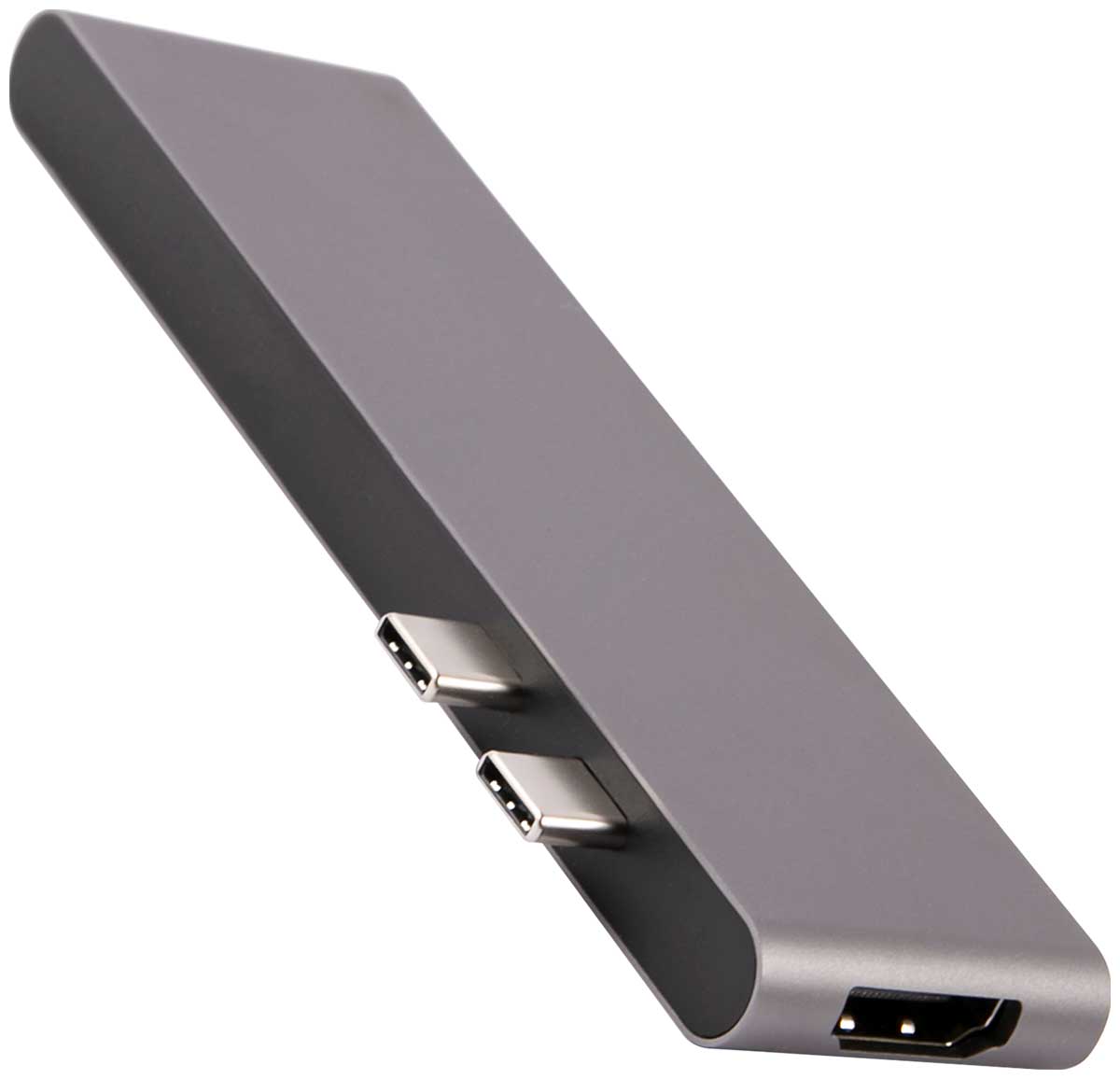 Адаптер Barn&Hollis Type-C 7 in 1 для MacBook, серый хаб type c wiwu t9 type c 2xhdmi 2 usb 3 0 usb 2 0 sd microsd grey