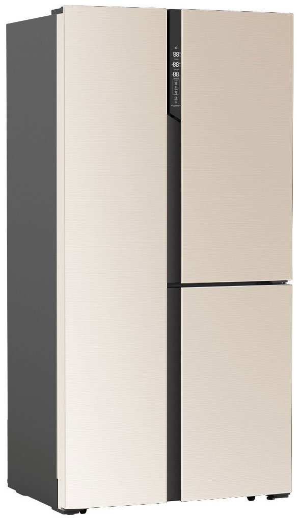 Холодильник Side by Side Ginzzu NFK-610 золотистое стекло холодильник side by side ginzzu nfk 420 золотистый