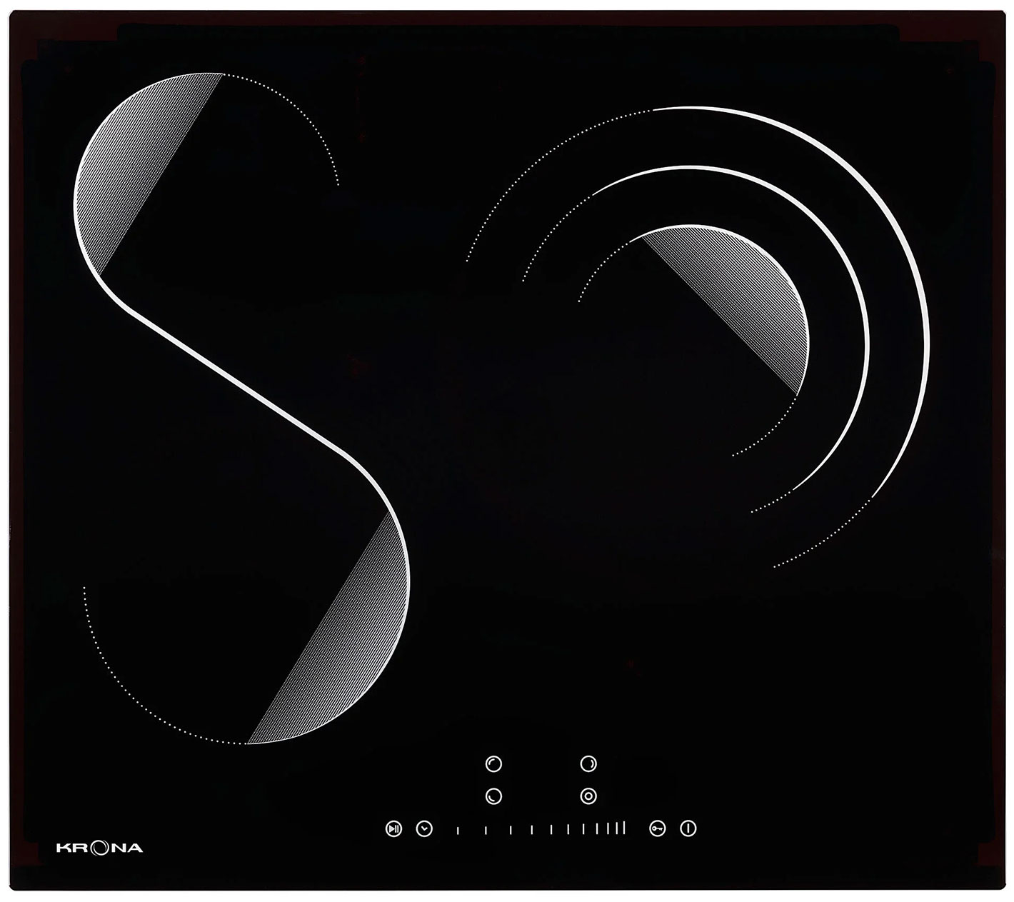 Изображение товара Электрическая варочная панель Krona TERZO 60 BL с тремя зонами быстрого нагрева и сенсорным управле