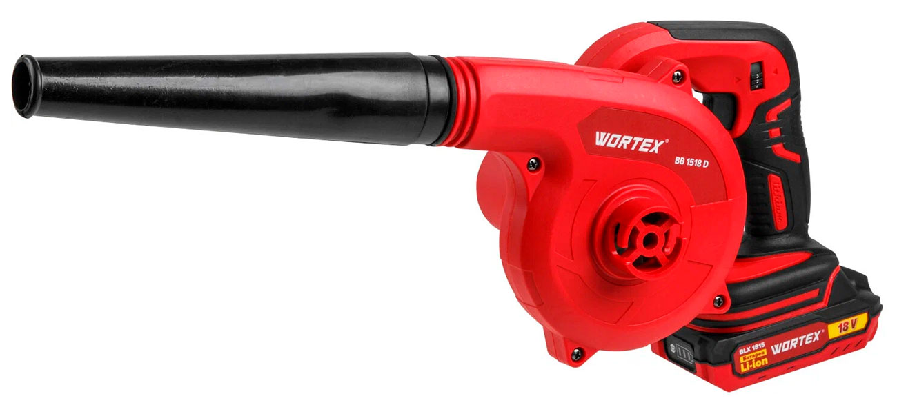 Изображение товара Воздуходувка аккумуляторная Wortex BB 1518 D ALL1 с акб и з/у для уборки и распала