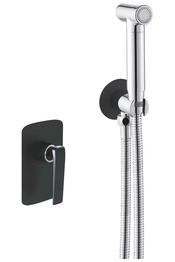 Изображение товара Гигиенический душ со смесителем Rose R13H черный современный стиль