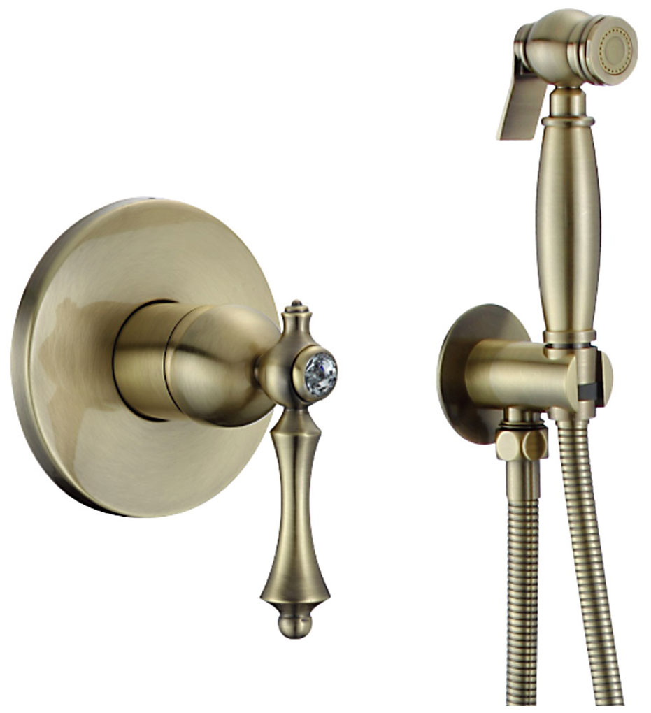 Изображение товара Гигиенический душ со смесителем Rose R01Q бронза встроенный монтаж 1/2"