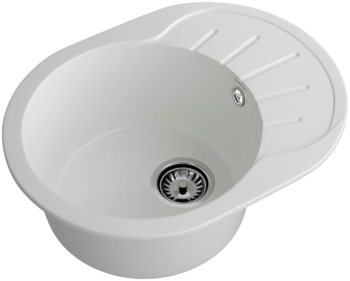 Изображение товара Кухонная мойка GranFest RONDO 580L иней 1-чаша с крылом из искусственного мрамора