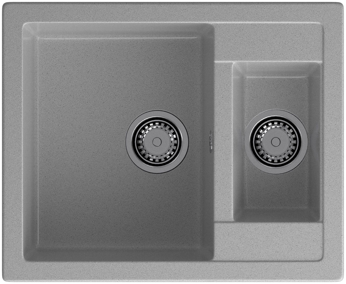 

Кухонная мойка GranFest QUADRO 610K, 1.5-чаши 610x500 мм, серый (Q-610K серый)
