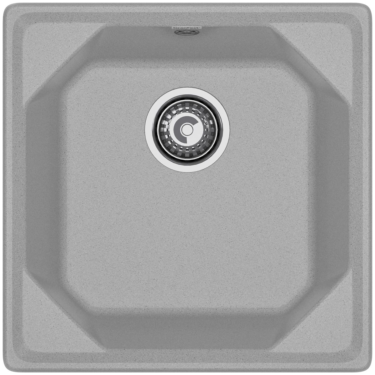 Изображение товара Кухонная мойка GranFest UNIQUE 500 1-чаша квадратная серый 50x50 см искусственный мрамор