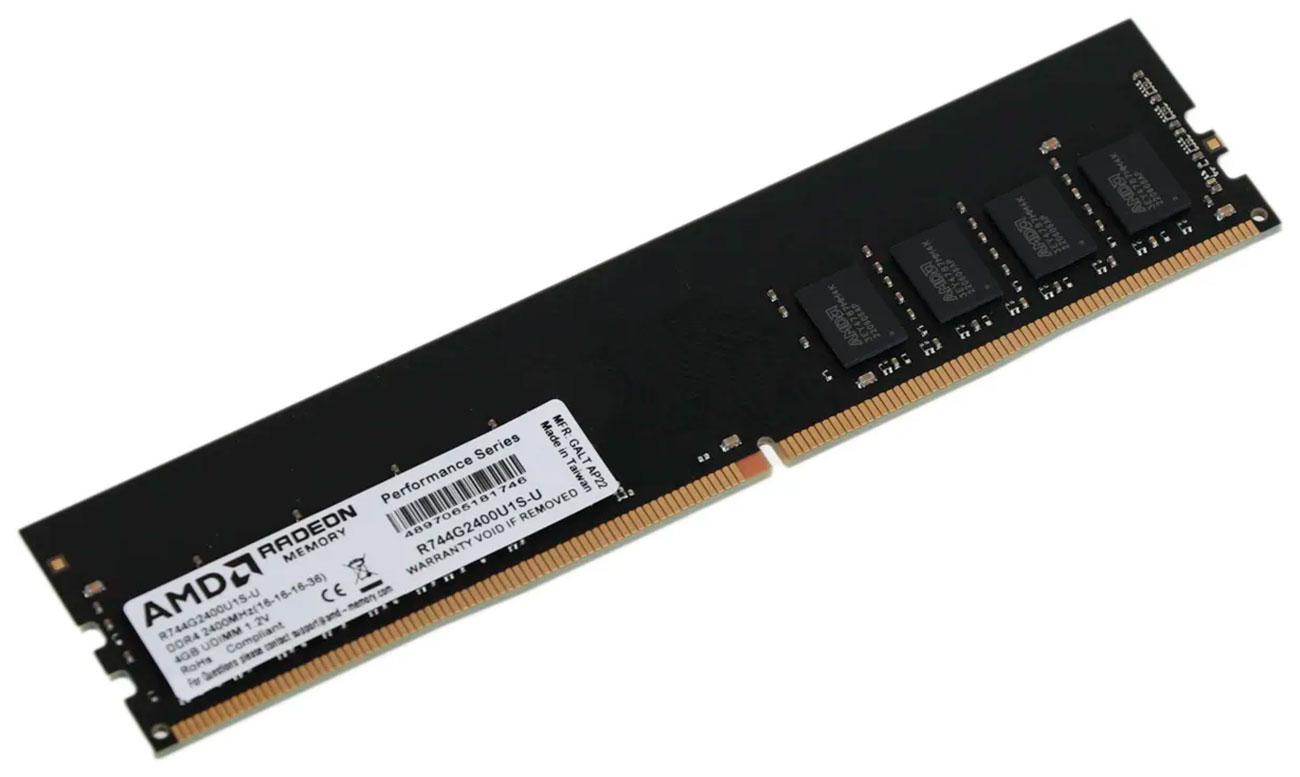 Изображение товара Оперативная память AMD DDR4 4Gb 2400MHz R7 Performance Series Black