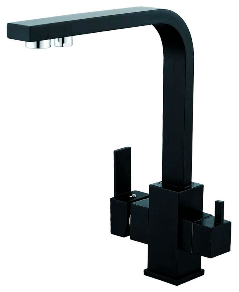 Изображение товара Смеситель для кухни D-Lin D159319-A с подключением фильтра, черный матовый
