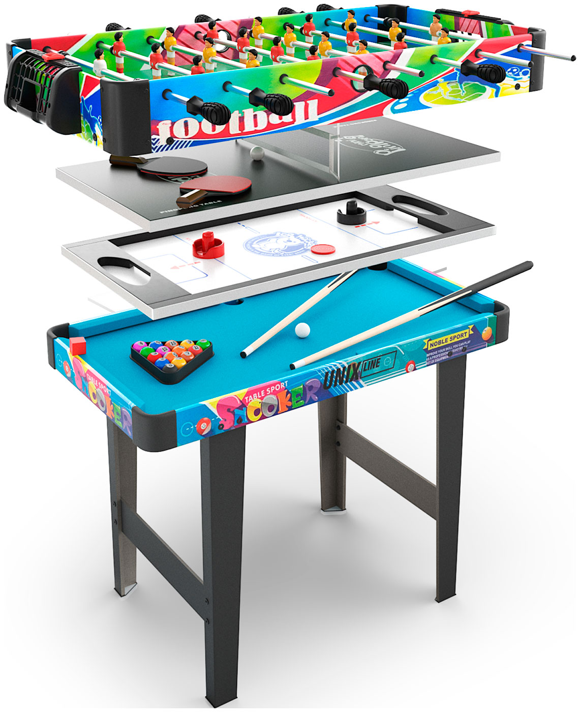 Изображение товара Игровой стол Unix Line Трансформер 4 в 1 для развлечений дома и в офисе