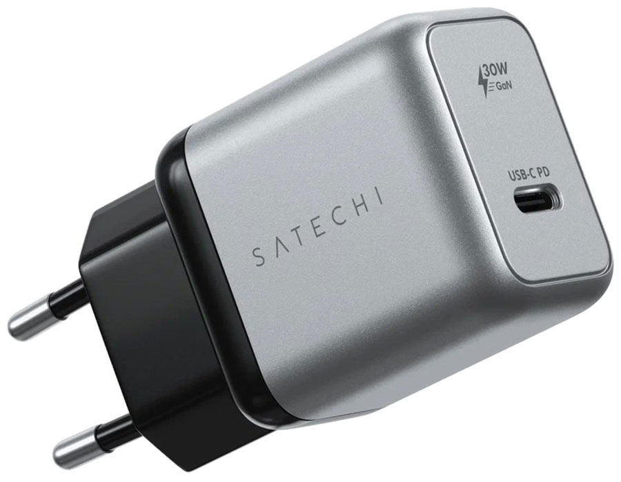 Изображение товара Сетевое зарядное устройство Satechi 30W USB-C GaN Wall Charger, серый космос (ST-UC30WCM-EU)