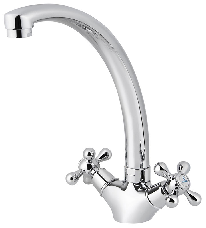 Изображение товара Смеситель для кухонной мойки Kaiser Carlson Eco двухрычажный хромированный