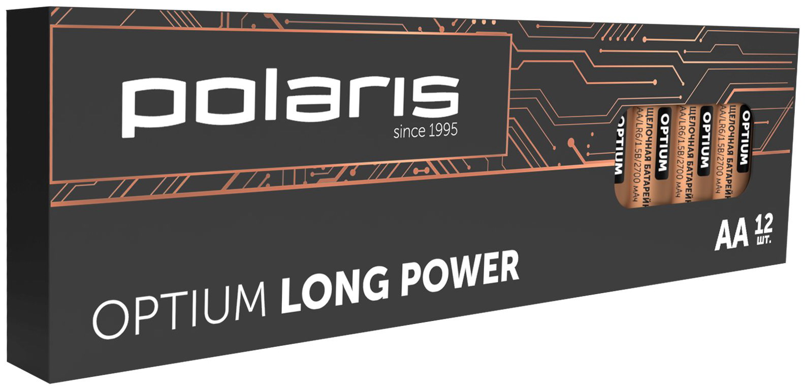 Изображение товара Батарейки Polaris PB AA OPTIUM 12 шт щелочные для бытовой техники