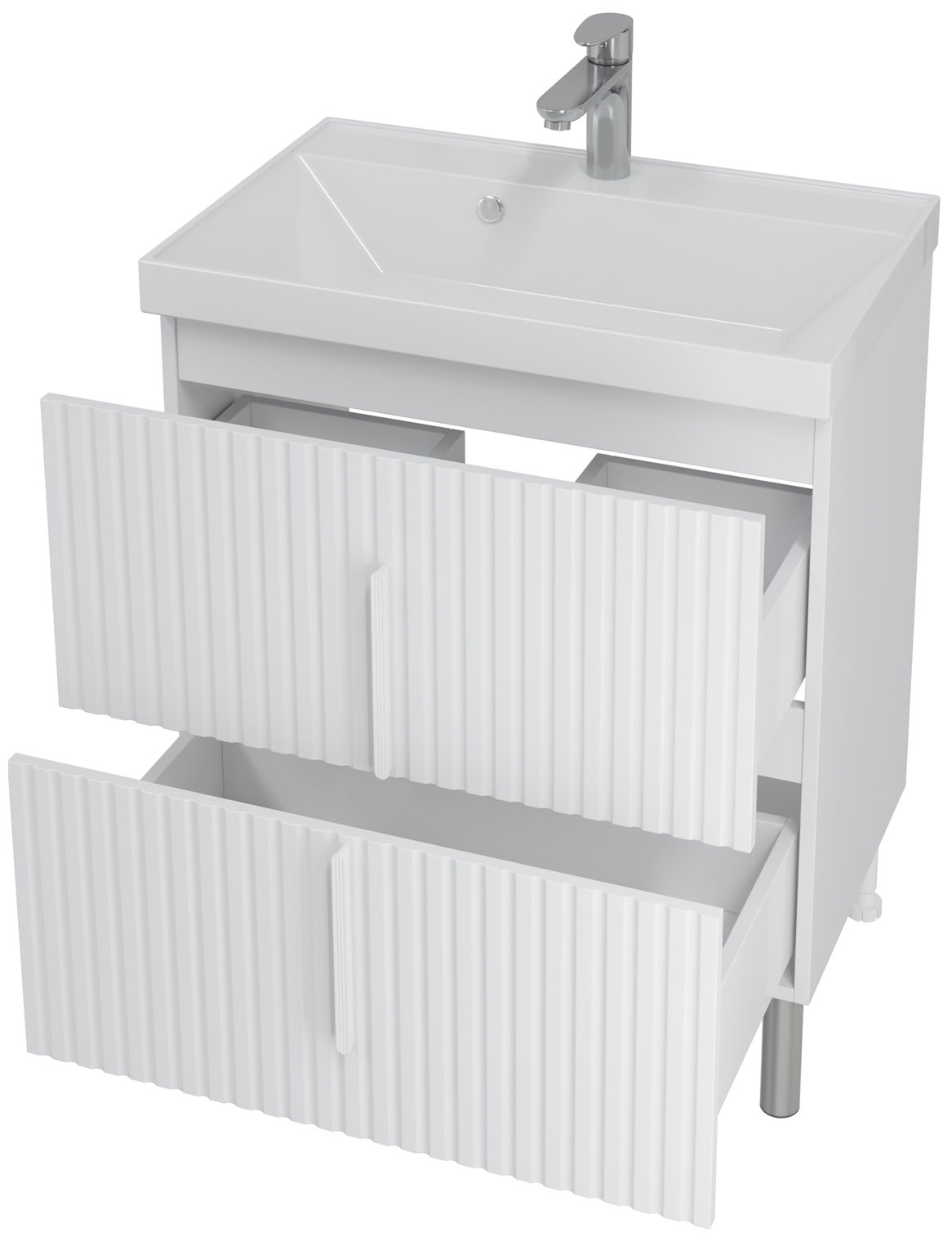 Изображение товара Тумба напольная СаНта Юпитер 70, 2 ящика, белый глянец