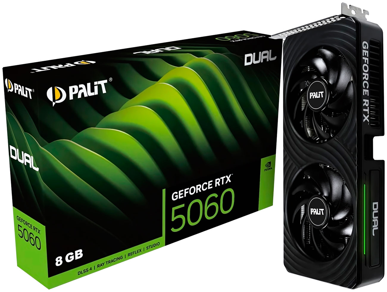 Изображение товара Видеокарта Palit GeForce RTX 5060 Dual 8GB (NE75060019P1-GB2063D)
