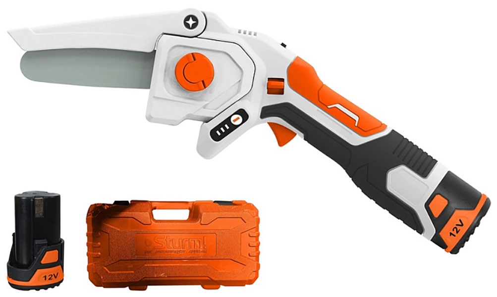 

Цепная пила Sturm! CSC1204C, 12В, шина 10 см, 2х2.0 Ач (ЗУ кейс)