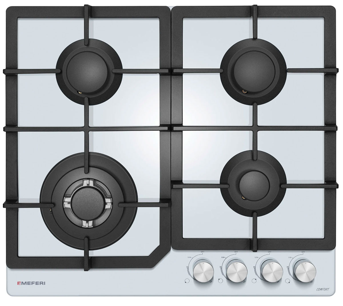 

Газовая варочная панель Meferi MGH604WH GLASS COMFORT, Белый