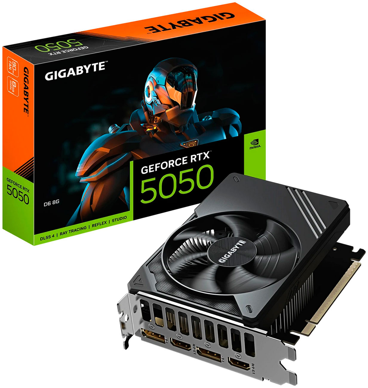 

Видеокарта Gigabyte GeForce RTX 5050 8GB [ITX] (GV-N5050D6-8GD), Черный