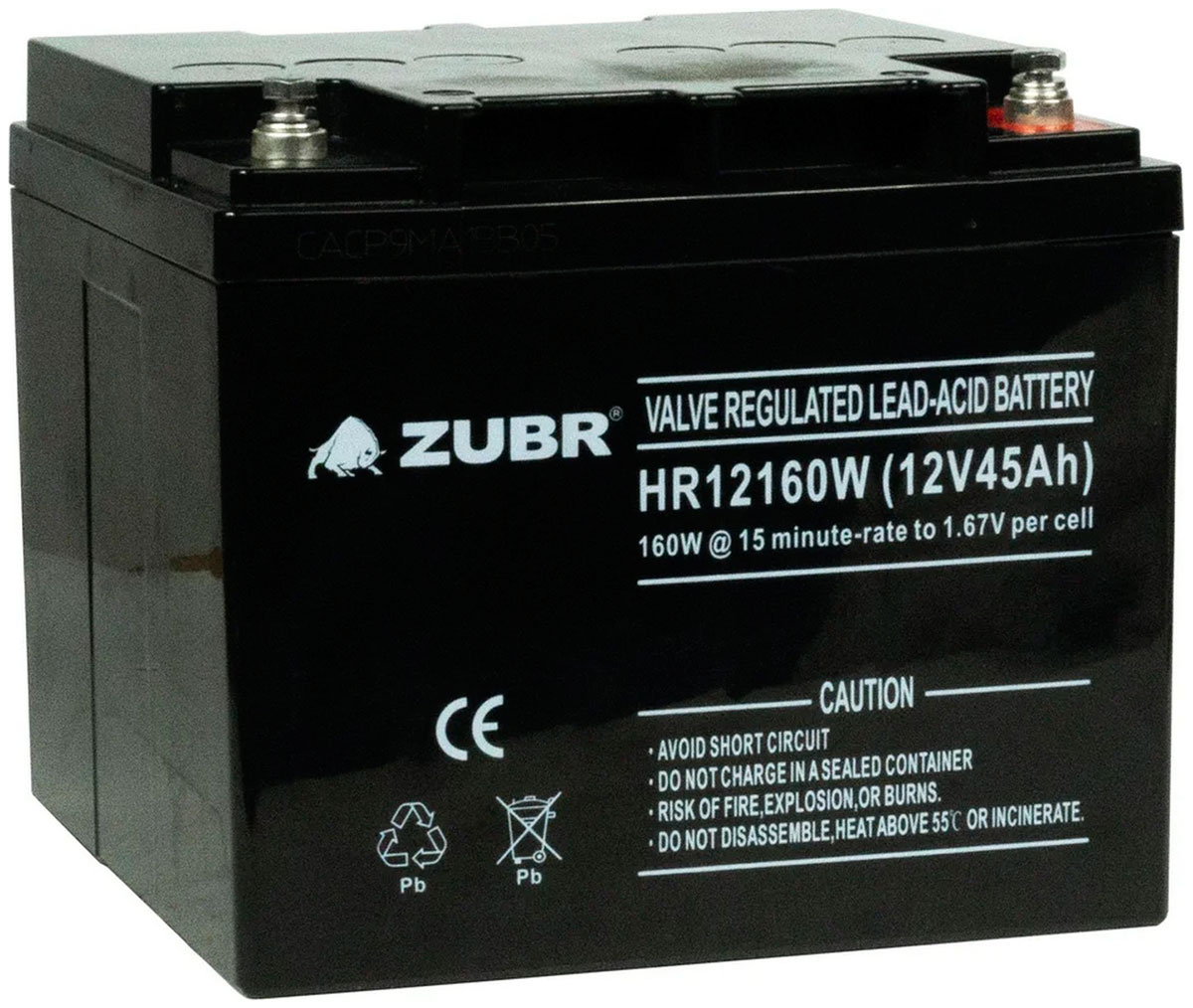 Изображение товара Аккумуляторная батарея Зубр HR12-160W 12V45Ah