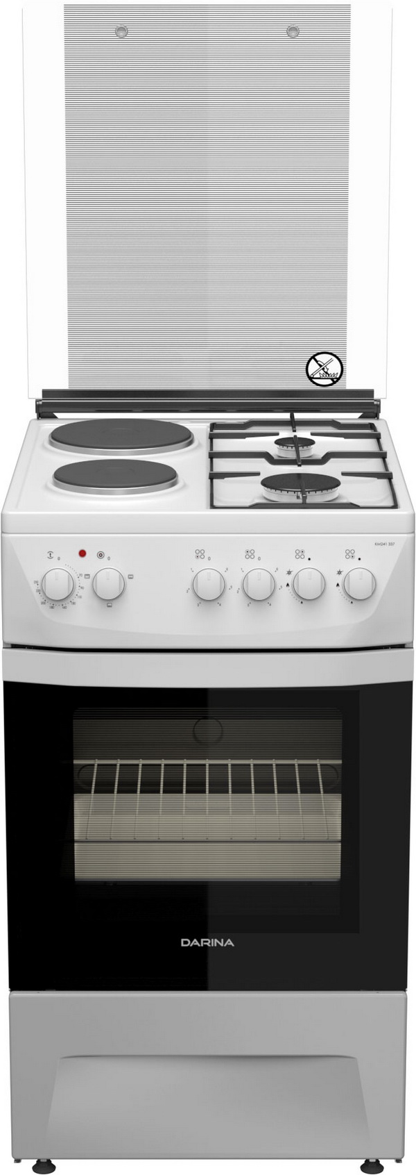 Изображение товара Комбинированная плита Darina 1D KM 241 337 W белая с духовкой и газоэлектрическими конфорками