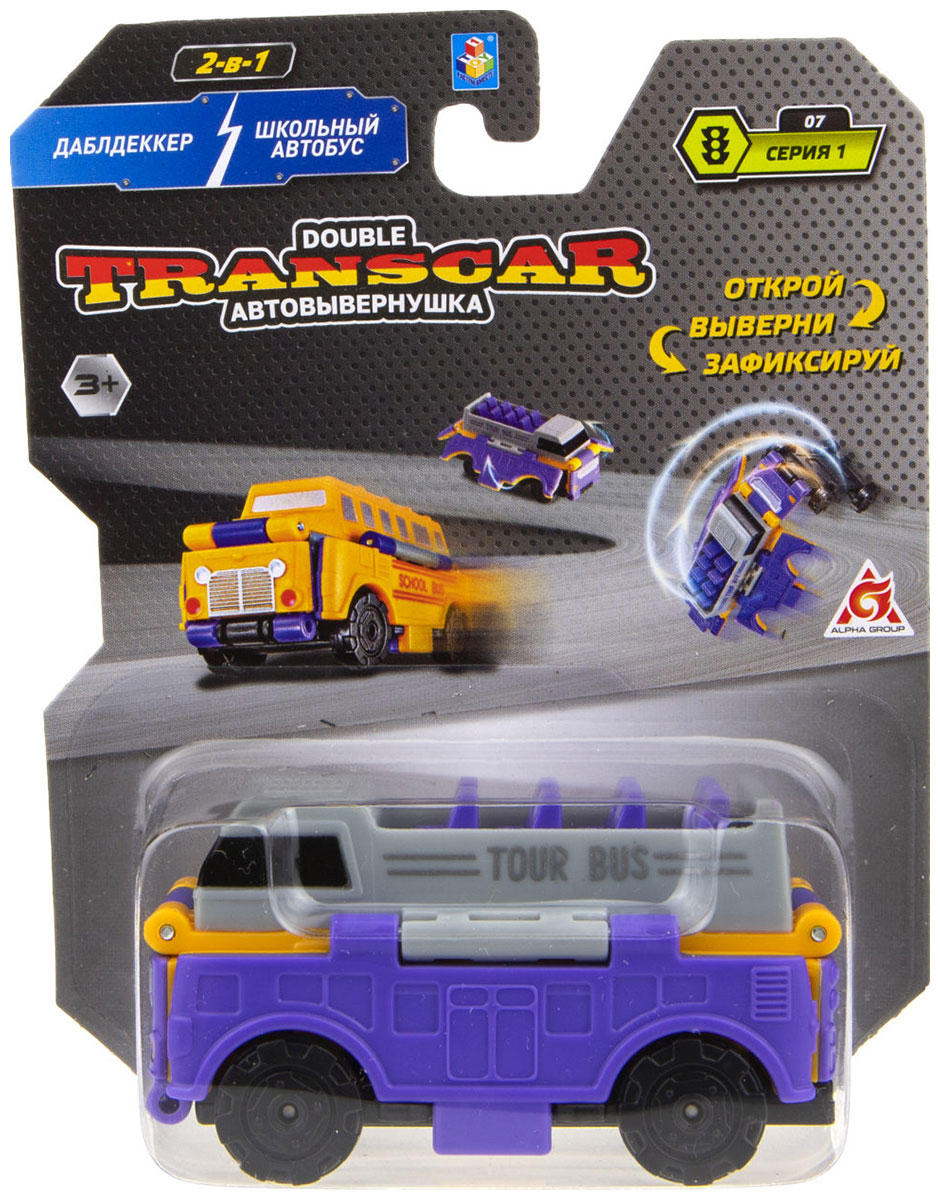 Изображение товара Машинка 1 Toy Transcar Double: Даблдэккер - Школьный автобус, 8 см, блистер Изображение товара Машинка 1 Toy Transcar Double: Даблдэккер - Школьный автобус, 8 см, блистер