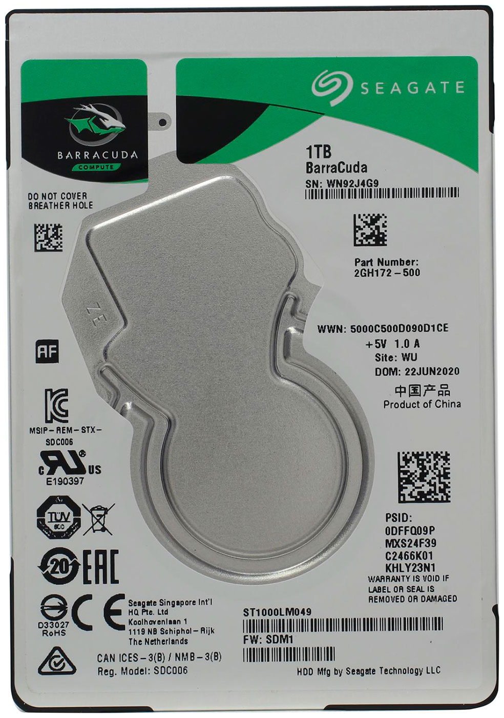Изображение товара Жесткий диск HDD Seagate Barracuda Pro 1TB 2.5 SATA III 7200rpm 128MB