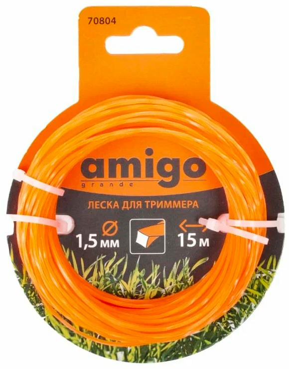 Изображение товара Леска для триммера Амило Витой квадрат 1,5 мм 15 м эффективная и надежная