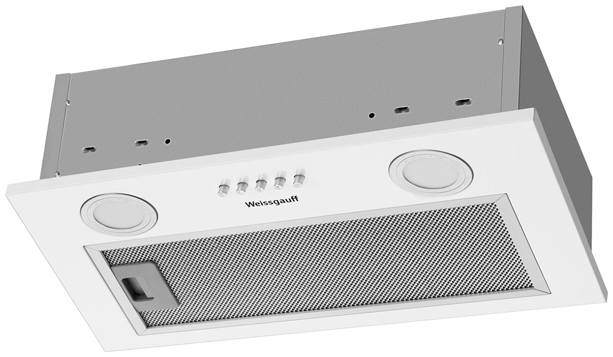 Изображение товара Встраиваемая вытяжка Weissgauff BOX 452 White для кухни с эффективностью 600 м3/ч