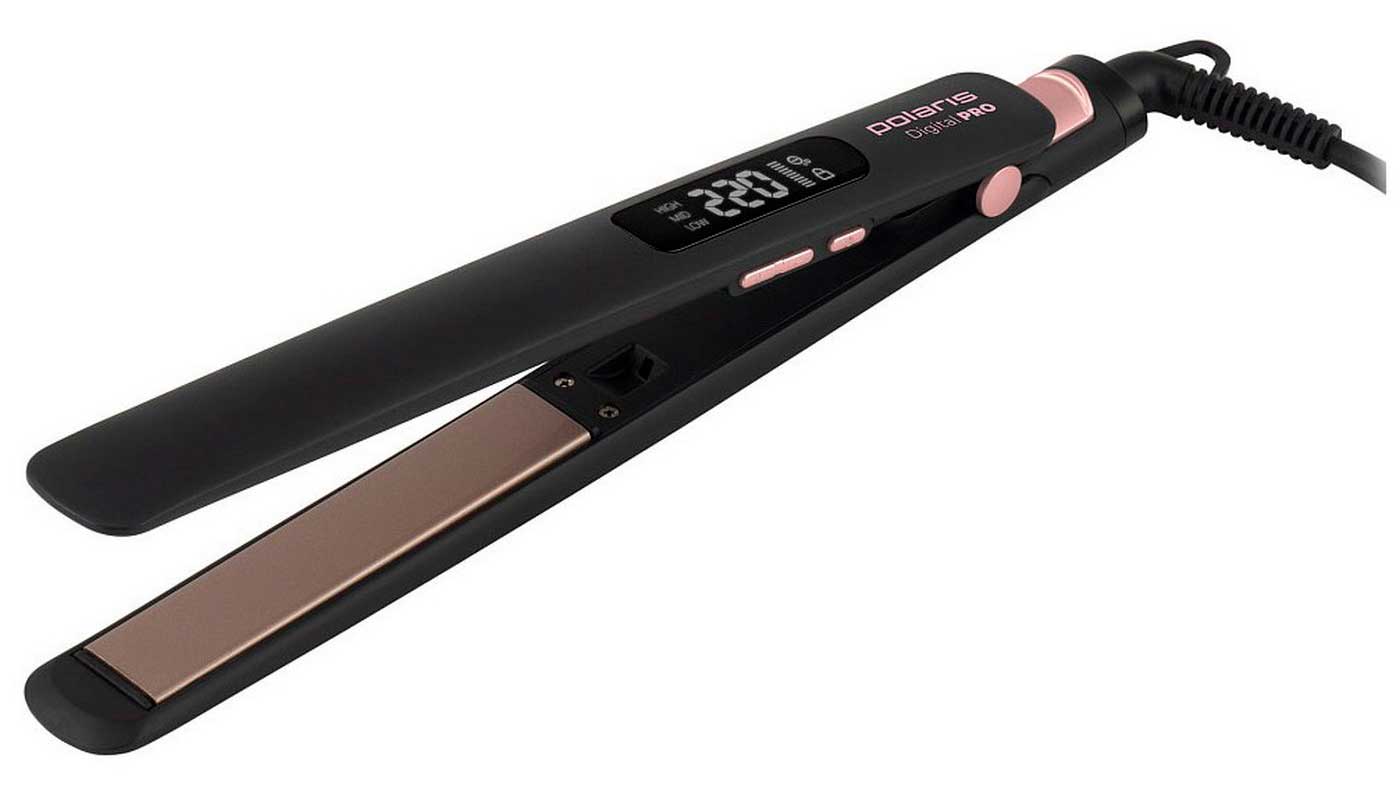 Выпрямитель для волос Polaris PHS 5012KT UltraSlim Digital PRO Черный/Розовое золото
