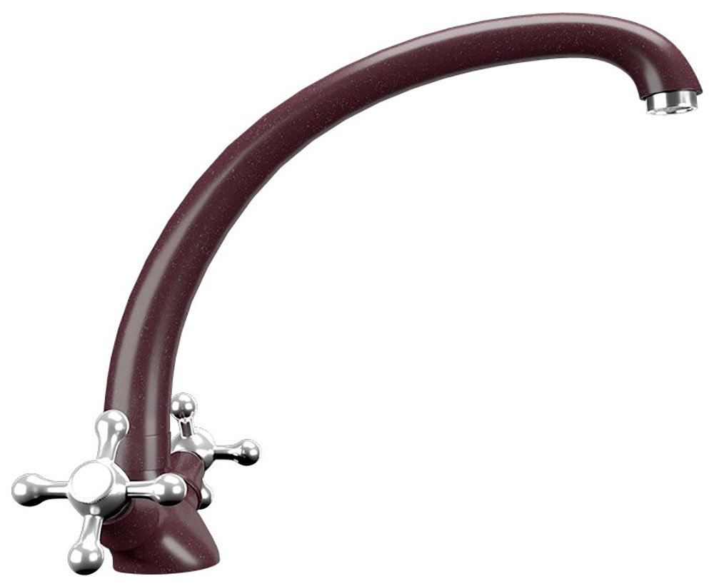 Изображение товара Кухонный смеситель Ulgran U-013/шоколад двухрычажный для мойки с поворотным изливом