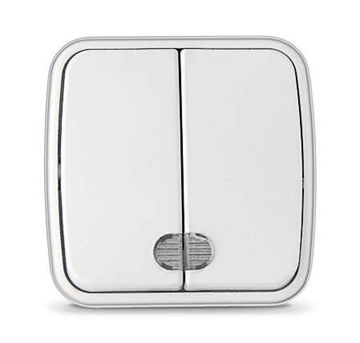 Изображение товара Выключатели, переключатели, диммеры Союз Выключатель 2-кл. ОП Электра 10А IP20 с подсветкой бел.