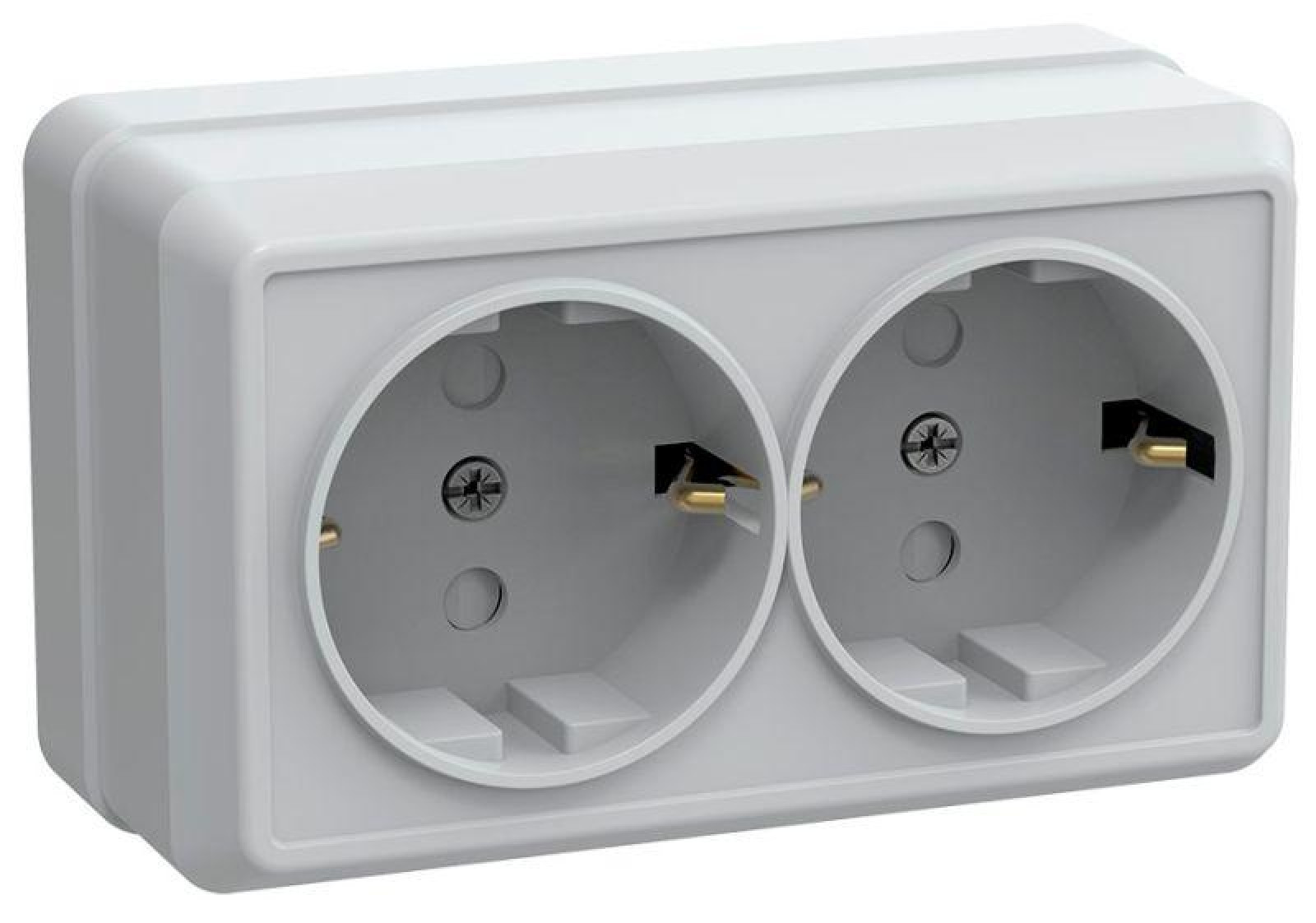 Изображение товара Розетка IEK 2-м ОП Октава РСш22-3-ОБ 16А IP20 с заземлительной защитой