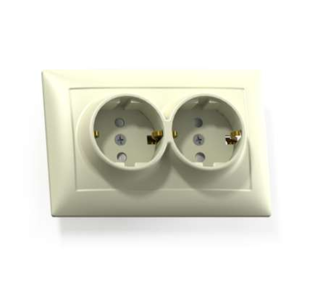 Изображение товара Розетка 2-м СП Кунцево-Электро Селена РС16-372 16А IP20 с заземлением