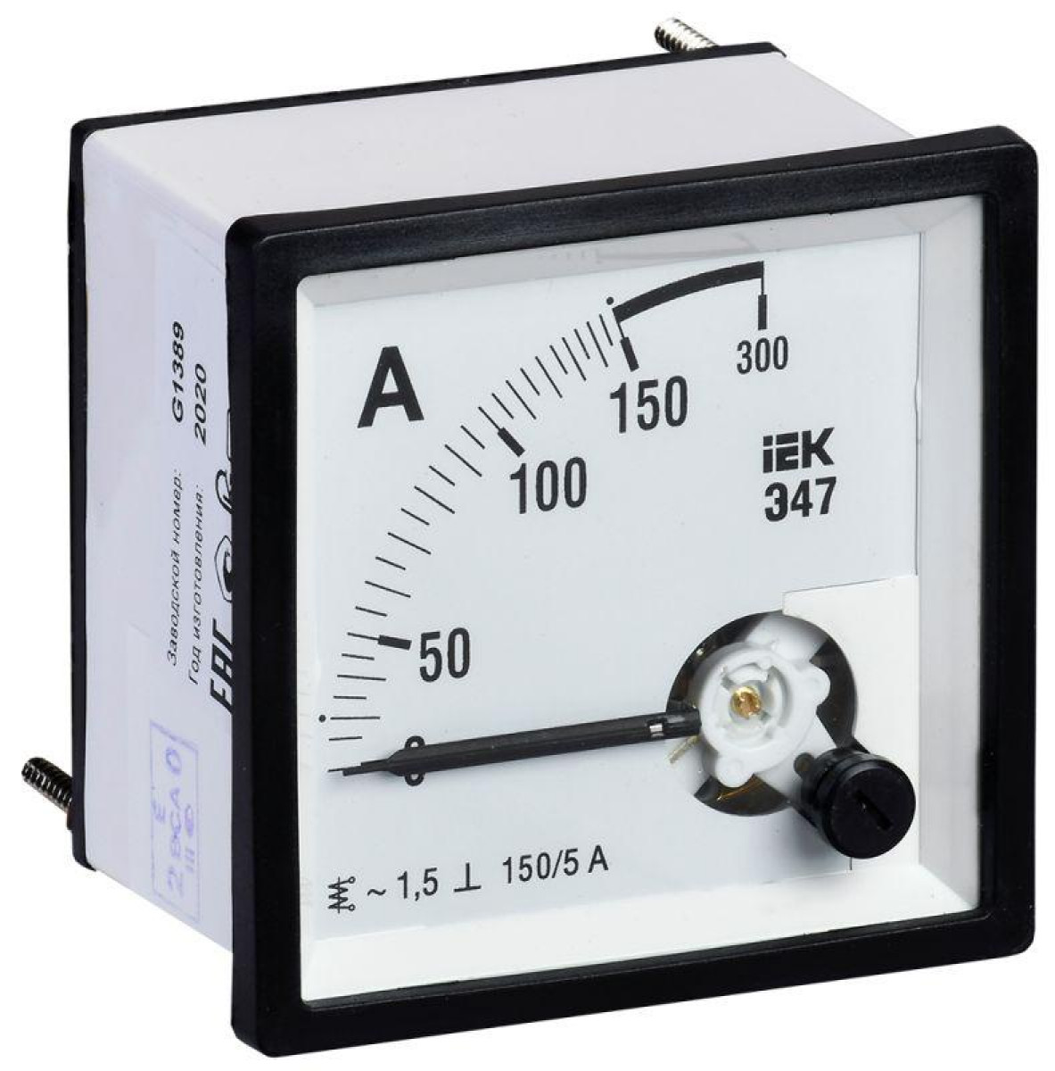 Изображение товара Аналоговый амперметр IEK Э47 72х72мм 150/5А класс 1.5 для низковольтных сетей
