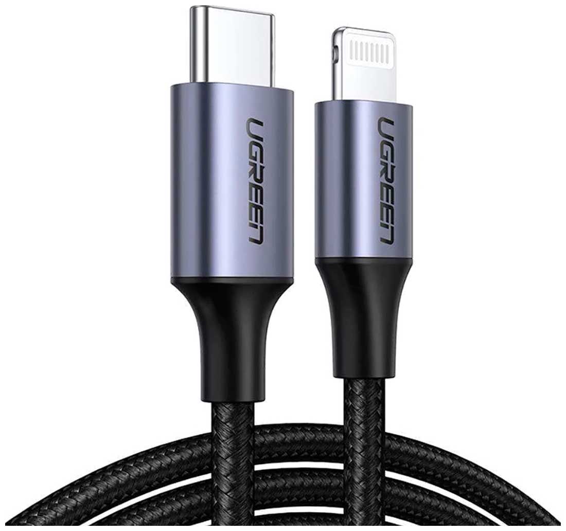 Кабель Ugreen USB C 2.0 - Lighting MFI, 1,5 м (60760) ugreen кабель для зарядки и передачи данных ugreen usb c 2 0 lighting mfi 1 5 м 60760